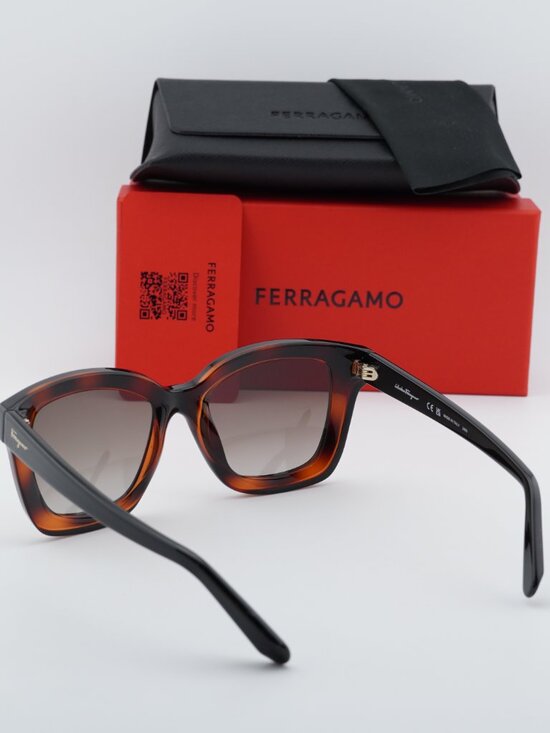 Salvatore Ferragamo SF955S 214 Square Sunglasses - Havana / Brown main image 9